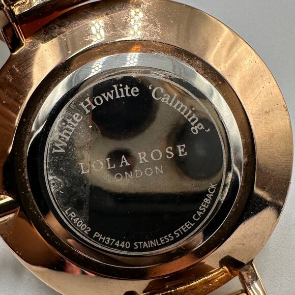Lola Rose Watch Rose Gold Tone White Howlite Marble Dial New Battery 7.25 Inch - Picture 5 of 12